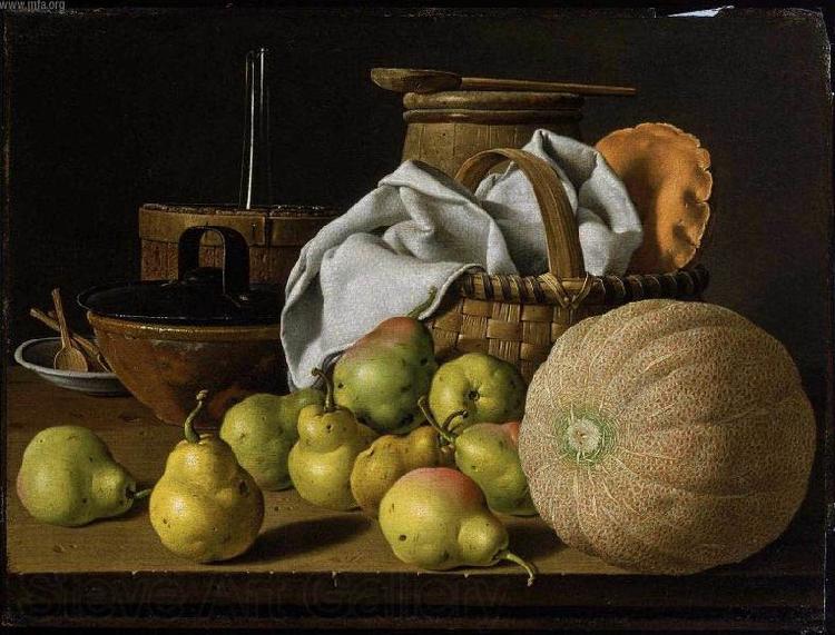 Luis Egidio Melendez Still Life with Melon and Pears Spain oil painting art